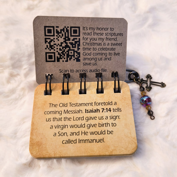 The Savior Flip has a QR code inside the front cover. Scan the code and listen to beautiful music and scriptures being read over you. It is a truly special experience.